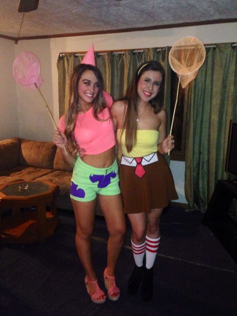 Sexy Spongebob and Patrick Halloween #diy Spongebob Fancy Dress, Spongebob And Patrick Costumes, Spongebob Outfit, Spongebob Costume, Spongebob And Patrick, Diy Couples Costumes, Friend Costumes, Matching Halloween Costumes, Duo Costumes