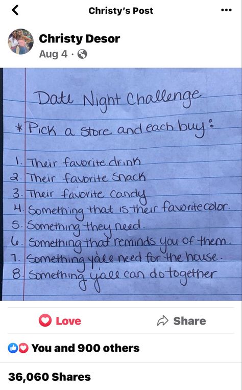 Favorite Things Date Night, Relationship Ideas Romantic, Date Night Store Challenge, Couple Shopping Challenge, Creative Date Night Ideas Couple, Walmart Date Night Challenge List, Date Shopping Challenge, Grocery Store Date Night Challenge, Night Time Date Ideas