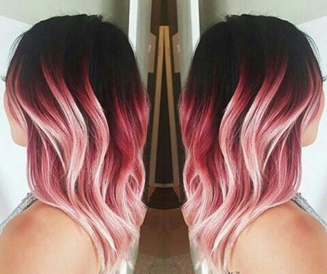 Red and pink hair Pink And Blonde Ombre Hair, Hair Dye Trends 2023, Diy Pink Hair At Home, How To Do Ombre Hair At Home, How To Ombre Your Hair At Home, Hair Color Placement Ideas, Frosted Tips Hair, Ombre Hair At Home, Ombre Hair Tutorial