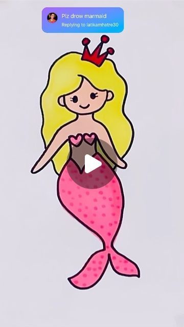 Creative Drawing for kids on Instagram: "Save for later.
#reels #drawing #art" Mermaid Drawing For Kids, How To Draw A Mermaid, Mermaid Drawings, Watercolor Ideas, Save For Later, Creative Drawing, Creative Kids, Cartoon Kids, Drawing Art