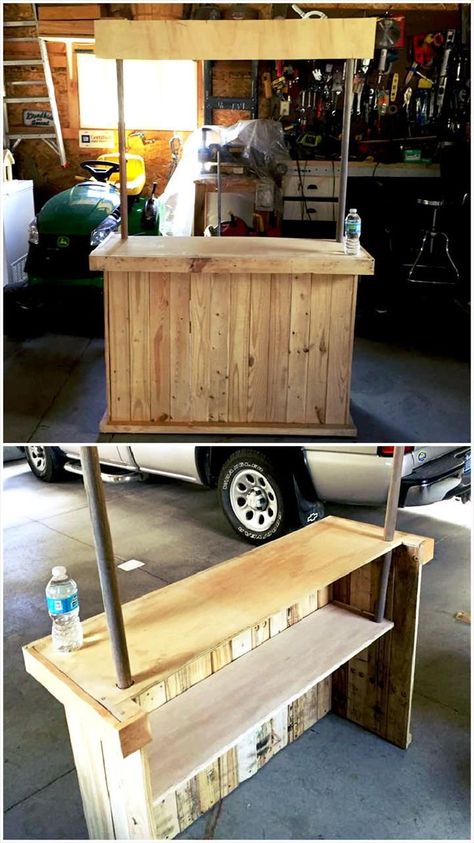 Pallet Bar Ideas, Roda Gerobak, Bar Pallet, Bar Furniture For Sale, Pallet Bar Diy, Retail Counter, Garden Furniture Design, Pallet Bar, Wooden Pallet Furniture