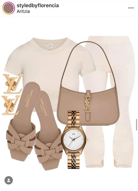 Louis Vuitton Sneakers Outfit Women, Classy Outfits Polyvore, Beige Outfits For Women, Pr Outfits, Vacay Outfits Casual, Outfit Journal, Ysl Outfit, Louis Vuitton Outfits, Summer Outfits Polyvore