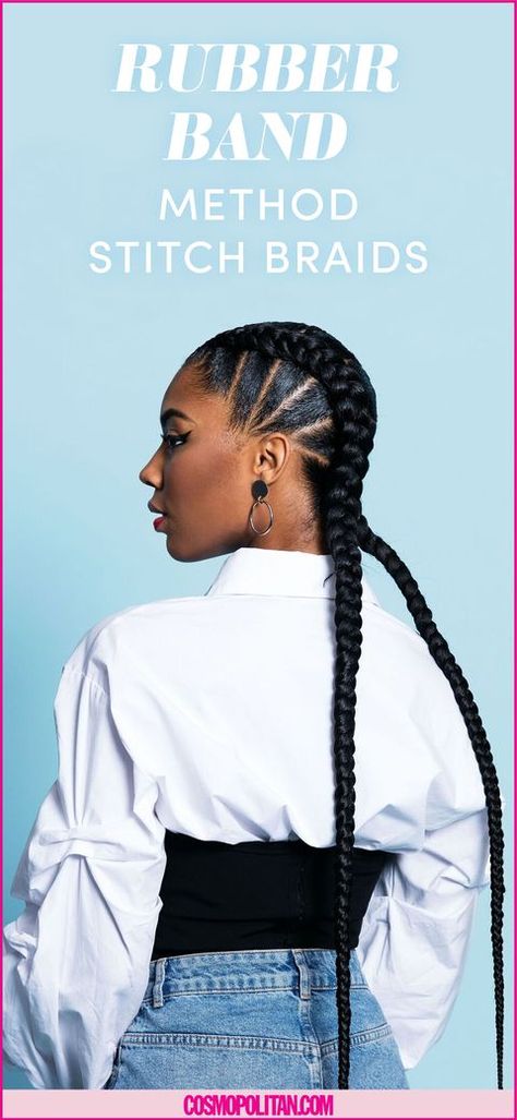 French Braids Black Hair, Big Cornrows, Cornrows Natural, Weave Hairstyles Braided, 2 Braids, Braided Hairdo, Braids Styles, Bob Braids, Stitch Braids