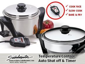 Cook rice, slow cook, bake & fry  | #Saladmaster Electric Skillet & MP5 Temperature Control: Auto Shut off & Timer | #Saladmaster #Recipes |  For more, check out www.recipes.saladmaster.com  #316ti #StainlessSteel #Cookware #LifetimeWarranty Saladmaster Cookware, Salad Master Recipes, Saladmaster Recipes, Salad Master, Electric Skillet Recipes, Cooking Pork Tenderloin, Cooking Spaghetti, Electric Skillet, Cooking Dried Beans