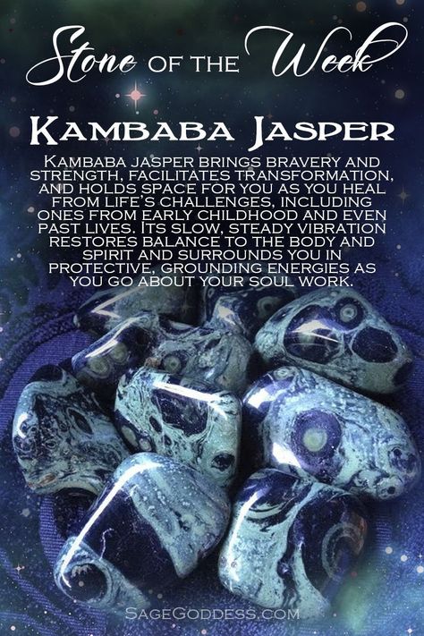 Our stone of the week is kambaba jasper. This shamanic gemstone is about 3 million years old, and working with it is a powerful way to evoke your Divine Masculine energy - your inner warrior. Kambaba Jasper Meaning, Divine Masculine Energy, Crystal Healing Chart, Divine Masculine, Kambaba Jasper, Inner Warrior, Masculine Energy, Crystals Healing Properties, Spiritual Crystals