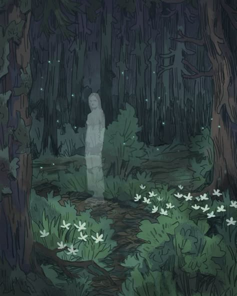 Spooky Forest Art, Spooky Woods, Forest Drawing, Arte Peculiar, Instagram Illustration, Forest Art, Monthly Subscription, Ap Art, Green Aesthetic