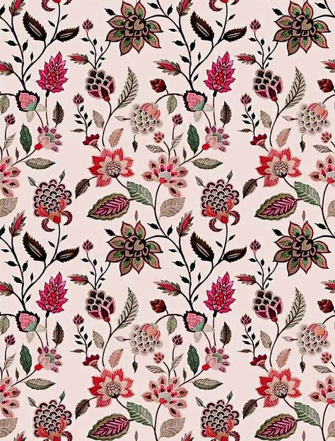 Jacobean Embroidery, Mughal Art Paintings, Fantasy Flowers, Botanical Flower Art, Flower Drawing Design, Textile Prints Design, Madhubani Art, Print Design Pattern, Textile Pattern Design