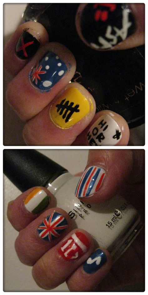 5 Seconds of Summer and One Direction Nails. 5sos Inspired Nails, 1d Nails, One Direction Nails, 5sos Nails, Toenail Designs Summer, Olive Nails, Stevie Nicks Style, Summer Toes, Summer Toe Nails