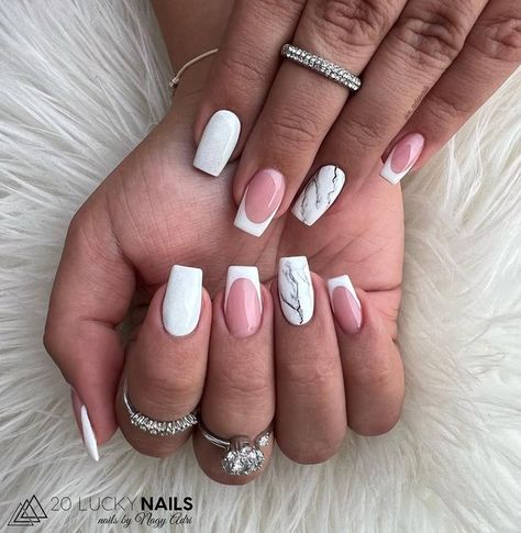 Ａｄａｎａｉｌｓ on Instagram: "Victoria Vynn Creamy Hybrid No.001 Victoria Vynn Salon Build gel No.11😍 @20luckynails #hirdetes #nails #nailstyle #nailstagram #nailsofinstagram #nailsoftheday #nailsdesign #nailmemes #naildesign #nails2inspire #nailfashion #nailtech #nailaddict #naillife #nailpolish #nailsdid #nailsdone #nailartlove #nailitdaily #naillife #nailworld #naildecoration #whitenails #frenchnails #marblenails" Elegant White Nails, White Nails Design, Nail Memes, Gel Manicure Colors, White French Nails, Marble Nail Designs, Marble Nail, Pretty Nail Designs, White Nail Designs