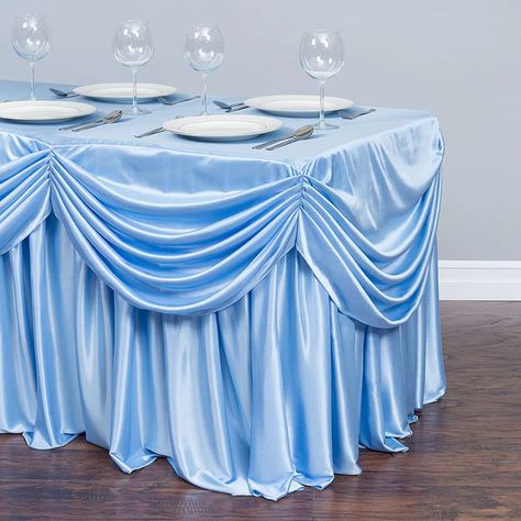 Tablecloth Skirt, Table Skirting, Fitted Tablecloths, Serenity Blue, Wedding Room, Event Table, Table Skirt, Wedding Store, Cover Ideas