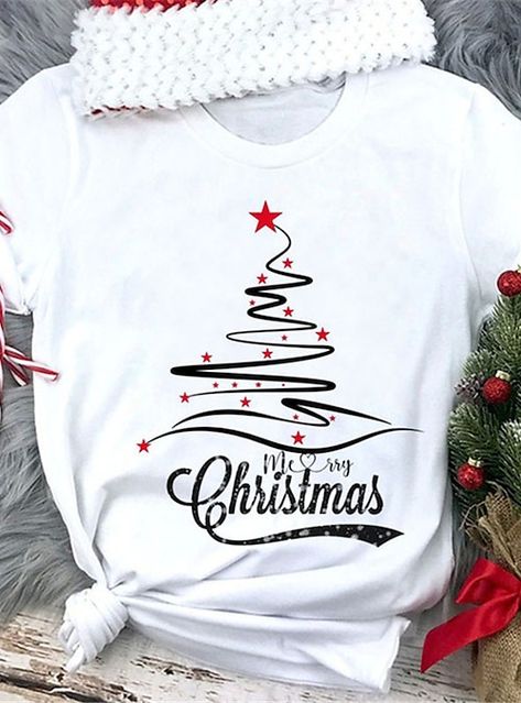 Womens Painting, Santa Boots, Black White Yellow, Christmas Tops, Yellow Print, Tree Print, Basic Tops, Christmas Tshirts, Tee Design