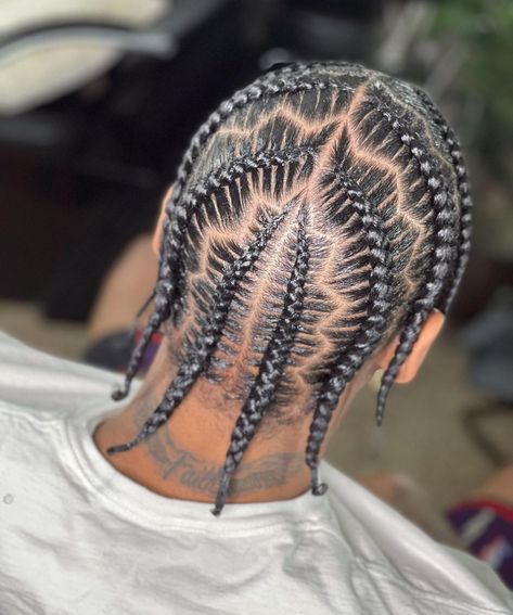 Drop Braids For Men, Men’s Plats Braids, Braids To The Side Men, Men Side Braids, Guys Hair Braided, Male Plait Hairstyles, Boy Plaits Hairstyles, Bad Braids, Male Braids