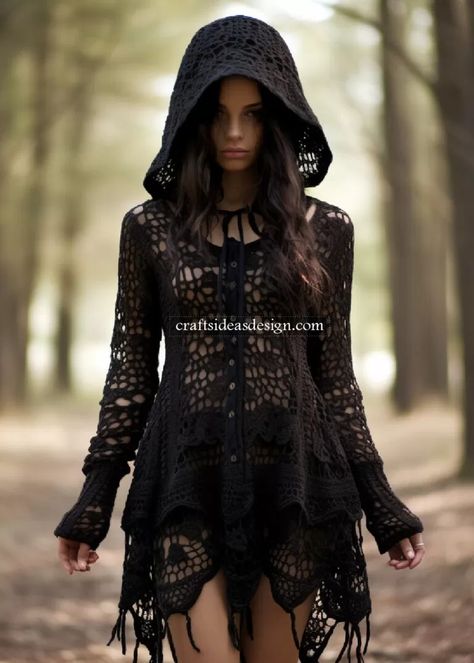 10 Crochet dress with a hood Ideas  - Crafts Ideas Dress With A Hood, Crochet Coat Pattern, Hood Ideas, Strega Fashion, Trendy Date Night Outfit, Date Night Outfit Ideas, Crochet Hood, Night Outfit Ideas, Crochet Festival