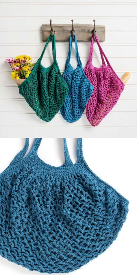 Best Crochet Market Bag Ideas - Free Patterns – 1001 Patterns Crochet Market Bag Free Pattern, Crochet Market Bags, Bag O Day Crochet, Market Crochet, Crochet Grocery Bag, Grocery Bag Pattern, One Skein Crochet, Handbags Patterns, Fruit And Veggie