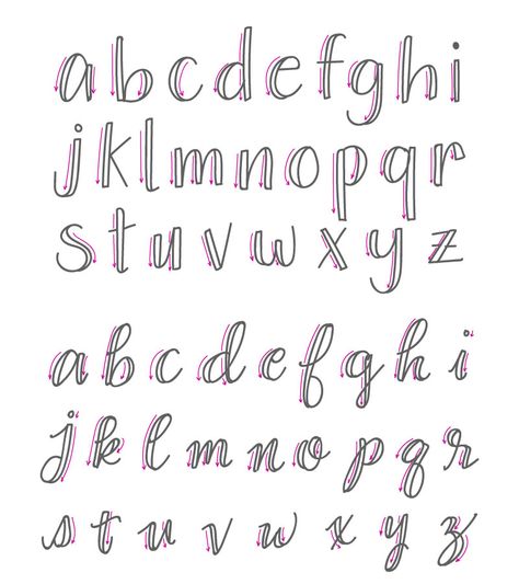 Easy Fonts By Hand Cursive, Hand Lettering Alphabet Cursive, How Write Calligraphy, Different Way To Write Letters, How To Do Fake Calligraphy, Calligraphy Alphabet Step By Step, How To Draw Fonts Step By Step, How To Fake Calligraphy, Easy Fun Lettering