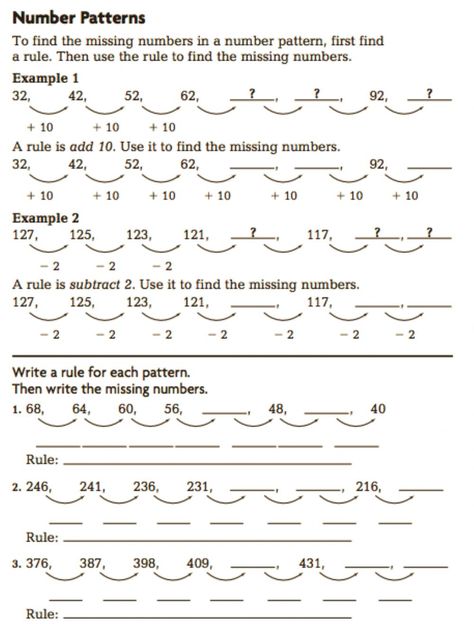 Number Patterns Worksheets, Mental Math Tricks, Reading Response Worksheets, Worksheets 3rd Grade, Missing Number Worksheets, Worksheets For Grade 3, 3rd Grade Math Worksheets, Math Patterns, Pattern Grading