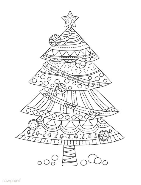 Diy | I Made This Adult Coloring Pages For You. Use It For Your Christmas Cards, Art Projects Or Just About Anything. Have Fun! | Bored Panda Christmas Tree Coloring Page, Christmas Worksheets, Tree Coloring Page, Christmas Giveaways, Kids Christmas Ornaments, Christmas Doodles, Blue Christmas, Applique Patterns, Xmas Tree