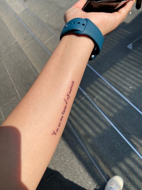 I just got my first tattoo. Which it's super obsessed with the movie series of euphoria. Follow me on my instagram for more Ig: rizaineng19 Euphoria Tattoo, Movie Series, First Tattoo, The Movie, Tatting, Follow Me, Tattoos, Quick Saves, Instagram