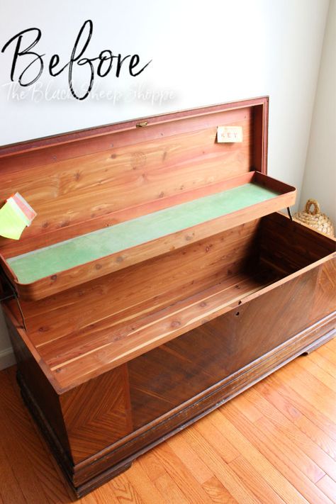 Vintage cedar chest waiting for a makeover. Repurposed Hope Chest Ideas, Chest In Front Of Window, Refurbished Hope Chest Ideas, Repurpose Hope Chest Ideas, Upcycle Cedar Chest Ideas, Upcycled Cedar Chest, Repurpose Hope Chest, Vintage Cedar Chest Makeover, Refinishing Hope Chest Ideas