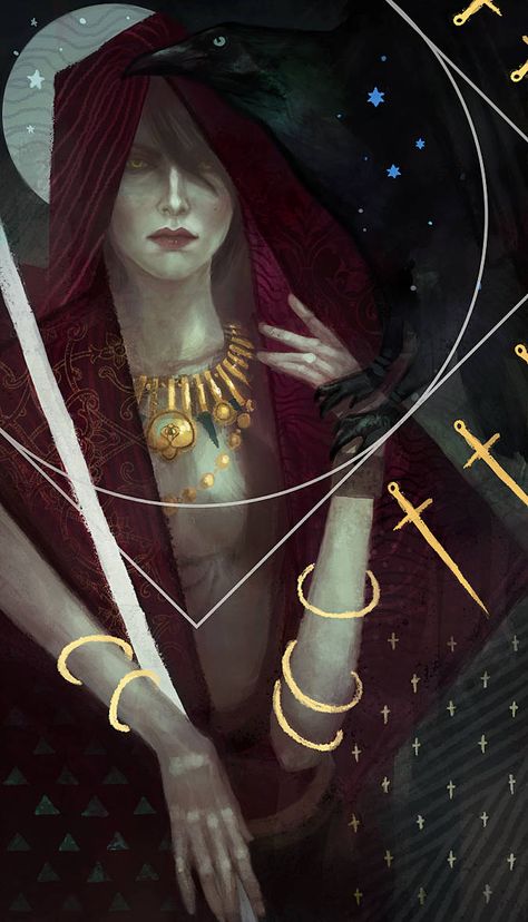 Morrigan Tarot Card by https://www.deviantart.com/miriamuk21 on @DeviantArt Morrigan Art, Morrigan Dragon Age, Dragon Age Tarot Cards, Dragon Age Characters, Dragon Age Origins, Dragon Age Inquisition, Tarot Cards Art, Tarot Art, Arte Fantasy