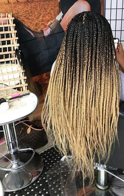 T27 Box Braids, Box Braids Ombre Hair, Blond Ombre Braids, Ombre Blonde Braids Black Women, Black To Blonde Braids Ombre, 1b/30/27 Box Braids, Ombré Box Braids, 613/27/30 Box Braids, Braids Ombre