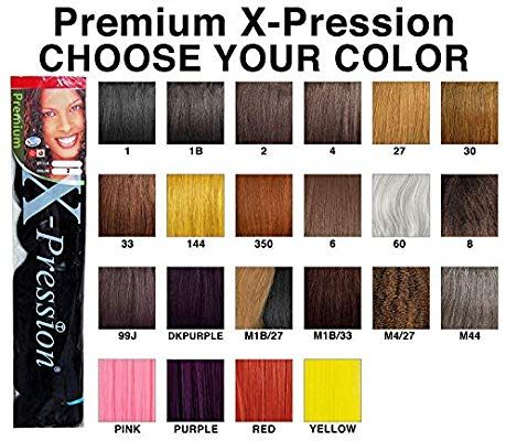 Amazon.com : X-pression Ultra Braid 6 pack #1B : Beauty Xpression Hair, Braiding Hair Colors, Color Numbers, Big Braids, Kanekalon Hairstyles, Single Braids, Hair Color Chart, Long Hair Wigs, Lace Braid