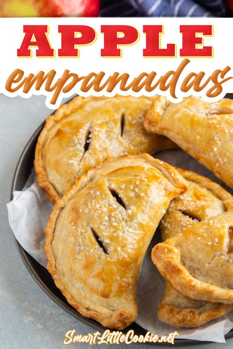 Desserts never tasted so good! These delicious apple empanadas are a sweet take on one of my favorite Latin recipes and make for a great dessert or sweet treat that your family and friends will love! The filling for this dessert is made with Rave® apples from @Stemilt, which have an amazing flavor and are super crisp and juicy. @smartlilcookie #ad #passtherave #raveapples #applepastry #dessert Easy Apple Empanadas Recipe, Easy Apple Empanadas, Apple Empanadas Recipe, Dessert Empanadas Recipe, Sweet Empanadas Recipe, Apple Empanadas, Easy Empanadas Recipe, Apple Pastry, Latin Recipes