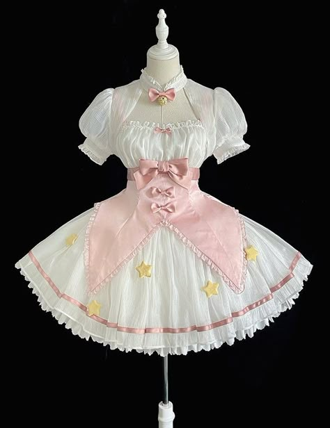 Magical Girl Outfit, Lolita Outfits, Tiered Ruffle Dress, Kawaii Dress, Cardcaptor Sakura, Really Cute Outfits, Kawaii Clothes, Dress Set, Cosplay Outfits