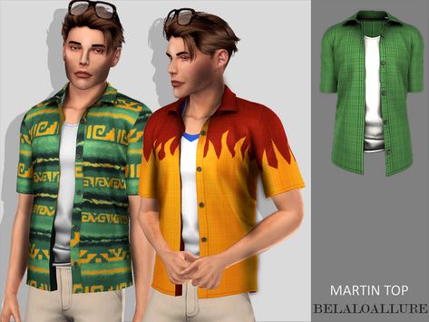 belal1997's Belaloallure_Martin top Sims Wardrobe, Black Simmer, Masculine Clothing, Sims 4 Male Clothes, Alpha Cc, Sims 4 Mm Cc, Play Sims, 2000s Clothes, Male Clothing