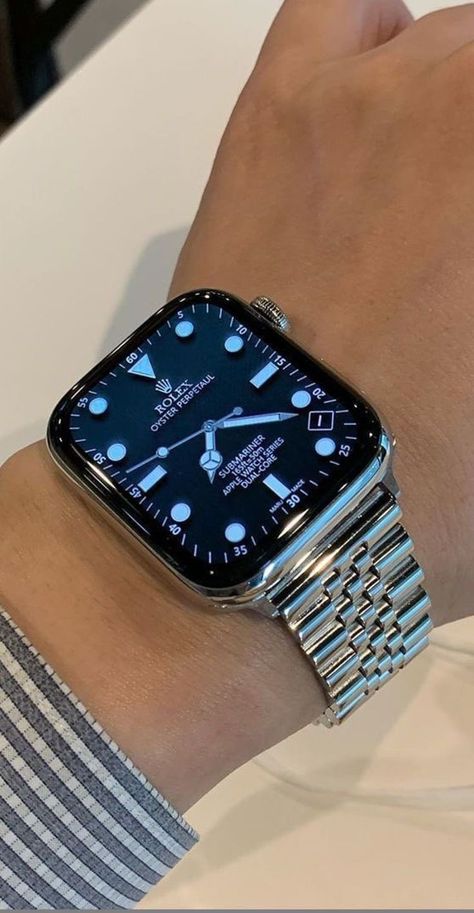 apple watch luxury strap Rolex Apple Watch Men, Smart Watch Design, Apple Watch Clock Faces, Apple Watch Custom Faces, Apple Watch Fashion, Mens Watches Popular, Best Apple Watch, Fancy Watches, Apple Watch Ultra