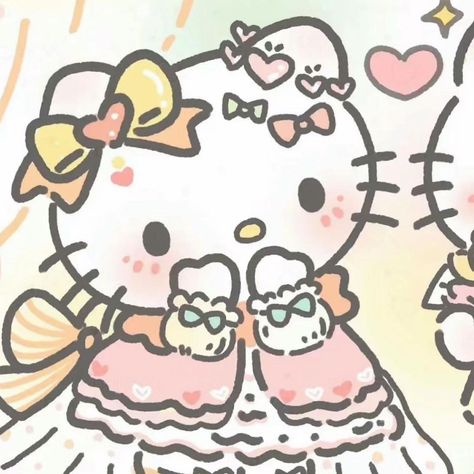 Hello Kitty Couple Pfp, Cute Note Ideas, Matching Hello Kitty Pfp, Bf And Gf Cartoon Pics, Hello Kitty Couple, Kitty Matching Pfp, Winnie The Pooh Background, Kitty Couple, Hello Kitty Matching