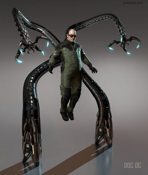 Spiderman Ps4 Doc Ock, Doctor Octopus Redesign, Doc Ock Redesign, Spider Concept Art, Villains Concept Art, Spiderman Villains, Dr Octopus, Marvel Concept Art, Doctor Octopus