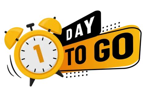 One Day To Go Countdown, 1 Day To Go Countdown, Yellow Alarm Clock, Wedding Countdown Quotes, Countdown Images, Countdown Design, Countdown Quotes, Page Background Design, One Day To Go