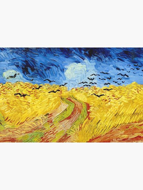 "Vincent van Gogh - Wheatfield with crows" Poster by Monetlover | Redbubble Wheatfield With Crows, Loving Vincent, Vincent Willem Van Gogh, Vincent Van Gogh Art, Art Shelves, Farm Art, Bird Logos, Van Gogh Paintings, Van Gogh Art