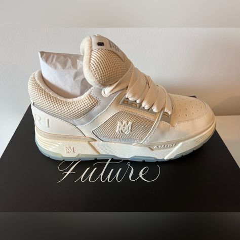 New Amiri Future Shoes, Alabaster Ma-1 Amiri Ma-1, Amiri Shoes Outfit, Amiri Shoes, Denim Skirt Women, Swag Shoes, Junk Drawer, Skirt Women, Sneakers Men Fashion, Sneakers White