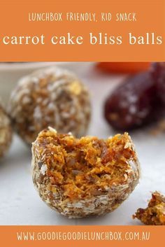 Nut Free Carrot Cake, Raw Balls, Pecan Balls, Snack Balls, Dairy Free Cake, Snacks For Kids, Kids Lunches, Healthy School Lunches, Lunch Box Snacks