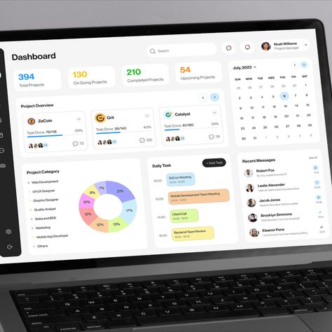 Task and Project Management Dashboard Design by MultiQoS Productivity Dashboard Design, Project Manager Dashboard, Project Progress Dashboard, Project Management Dashboard Design, Project Dashboard Design, Task Management Ui, Task Management Dashboard, Personal Dashboard, Task Management App