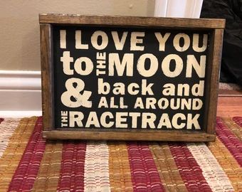 Racing | Etsy Racing Bedroom, Prayer Signs, Prayer Gifts, Distressed Signs, Door Signs Diy, Cars Room, Wood Signs For Home, Dirt Track Racing, Grey Stain