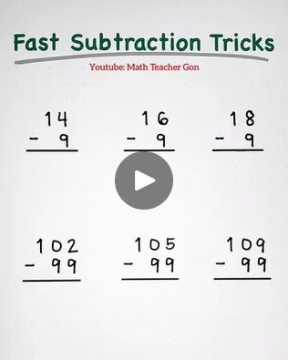 Fast Subtraction Trick! | Fast Subtraction Trick!

 #teachergon #mathtutor #math #mathreview #mathtricks | By Ako si Teacher GonFacebook Subtraction Tricks, Math Magic Tricks, Mental Math Tricks, Mental Maths, Math Magic, Math Help, Math Tutor, Math Review, Mental Math