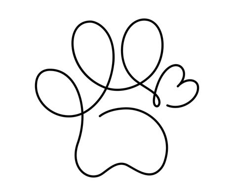 Love Concept, Drawing Logo, Minimal Line Art, Logo Minimal, One Line Drawing, Dog Pin, Cat Shelter, Dog Paw, Cat Paws