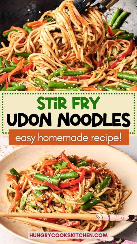 Stir Fry Udon Noodles, Stir Fry Udon, Easy Udon, Soy Garlic Sauce, Best Stir Fry, Chicken Udon, Udon Stir Fry, Udon Noodles Recipe, Fried Udon