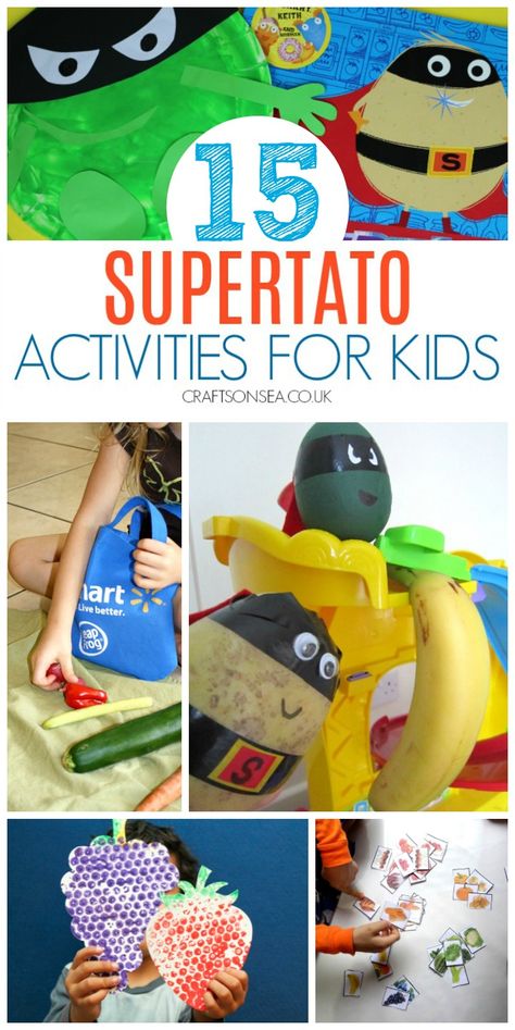 supertato activities for kids eyfs KS1 crafts Supertato Activities, Superheroes Eyfs, World Book Day Activities, Superhero Preschool, Super Hero Activities, World Book Day Ideas, Table Activities For Toddlers, Hero Crafts, Sensory Play Ideas