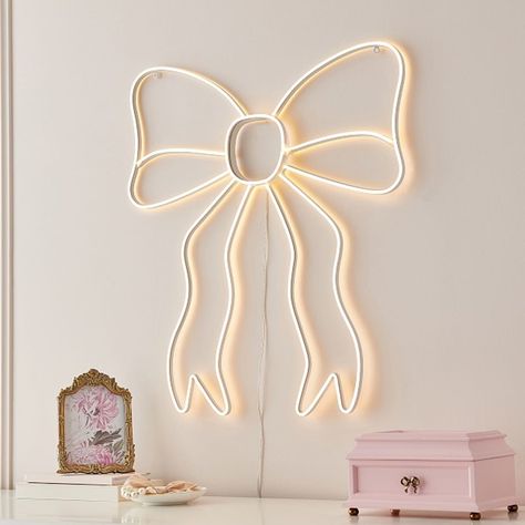 Sparkle Room Decor, Room Light Fixtures Bedroom, Neon Lights For Room, Cute Pink Apartment Decor, Light Pink White And Gold Bedroom, Led Lights Sign, Cute Girly Room Decor, Vintage Bedroom Lighting, Loveshackfancy Pottery Barn