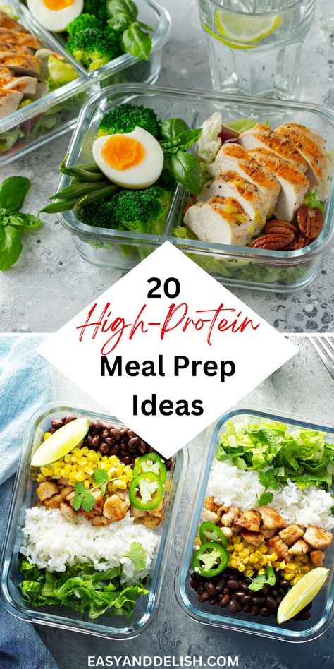 Ease your week with these delicious and healthy high-protein meal prep ideas for lunch. Enjoy salads, cooked meats, quick soups, bento boxes, and many more. Bring them to work and stay full and satisfied for longer! #mealprep #healthyrecipes #highproteindiet Lunch Protein Box Ideas, 50g Protein Lunch, Protein Bento Box Lunch For Adults, Quick And Easy Lunch Ideas For Work Meal Prep, High Protein Meals For Work, Nursing Lunch Ideas, High Protein Lunch For Work, High Protein Lunch Box Ideas, Protein Boxes For Lunch