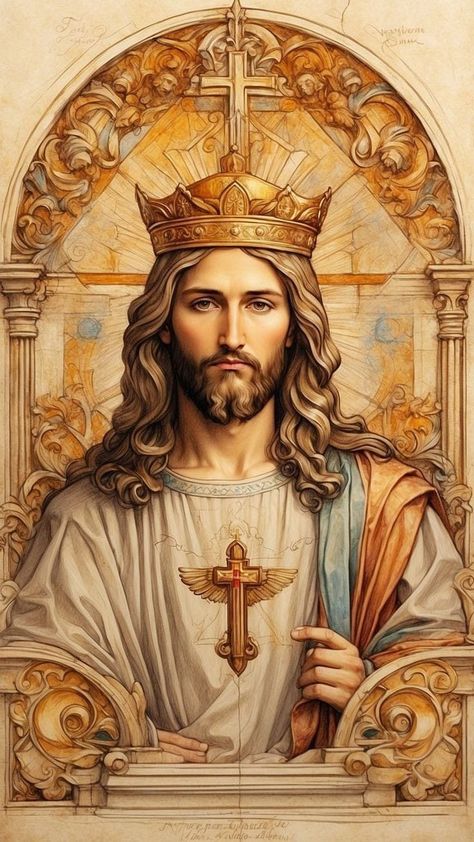 Christ The King Images, Jesus Art Drawing, Blessed Mother Statue, Usa Christmas, Mother Mary Images, Jesus Christ Painting, Jesus Artwork, Jesus Christ Artwork, Religious Pictures