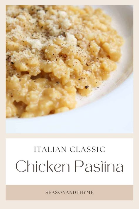 To make Chicken Pastina with Egg, tiny pastina pasta, or stelline, are simmered in rich chicken broth and combined with an egg, butter, and cheese for this delicious italian classic. This simple pasta dish is comfort food in a bowl and just like your mom made. Grab your favorite bowl and make yourself up a warm and filling pasta meal with this best pastina recipe. You can even make Pastina with egg for babies. Pastina for babies is a great first food because its soft and easily digestible! Pasta With Egg And Parmesan, Pastina Recipes Chicken Broth, Orzo Pastina Recipe, Egg Pastina Recipe, Viral Pastina Recipe, Pastina Chicken Broth, Pasta In Chicken Broth, Italian Pastina Recipes, Best Pastina Recipes