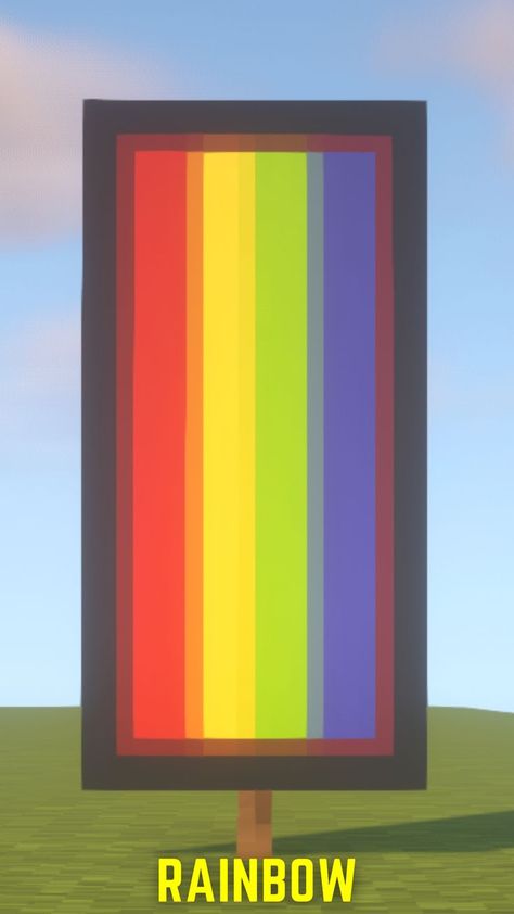 Minecraft Banner Design | Rainbow Flag 🏳️‍🌈 Banners Tutorial, Best Minecraft Banners, Rainbow Banner, Minecraft Banner, Minecraft Video Games, Best Banner Design, Minecraft Banner Designs, Minecraft Banners, Best Banner