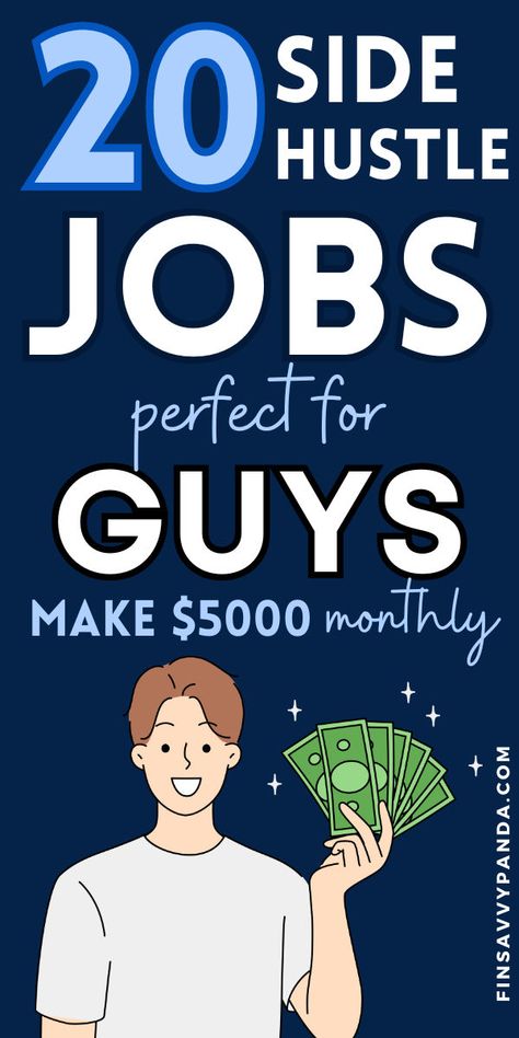 Check out these creative side hustle ideas for men that dads can start at home. Whether you're looking to earn money online or make extra cash on the side, these tips are for men who want to boost their income. Perfect for the busy father aiming to augment his finances! Side Hustle Ideas For Men, Side Hustle Jobs, Ways To Earn Money Online, Make Money Today, Side Hustle Ideas, Money Making Jobs, Make Extra Money, Social Media Jobs, Side Jobs