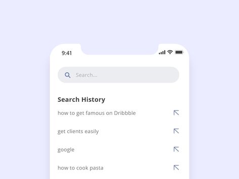 Daily UI - #022 Search by Payam Daliri Search Bar Ui, Search Ui Design, Search Ui, Design Methodology, App Design Layout, Uiux Design, Best Ui Design, Ios Ui, App Interface Design