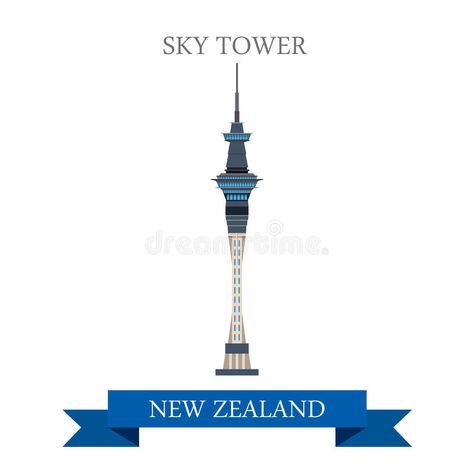 Sky Tower Auckland New Zealand vector flat attraction landmarks. Sky Tower in Au , #affiliate, #vector, #flat, #attraction, #Zealand, #Sky #ad Landmarks Illustration, Sky Tower, Skyline Silhouette, Auckland New Zealand, Illustration Fashion, Auckland, Cn Tower, Cartoon Styles, Design Illustration